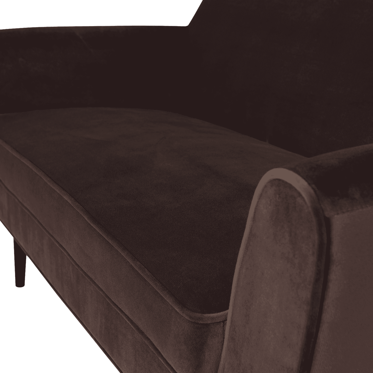 WOOOD Rocco 150cm velvet donkerbruin Donkerbruin 2-zitsbank