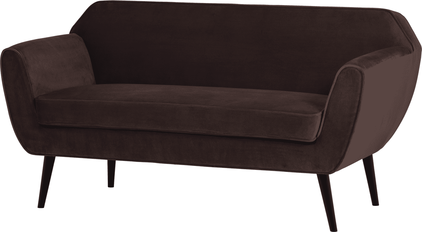WOOOD Rocco 150cm velvet donkerbruin Donkerbruin 2-zitsbank