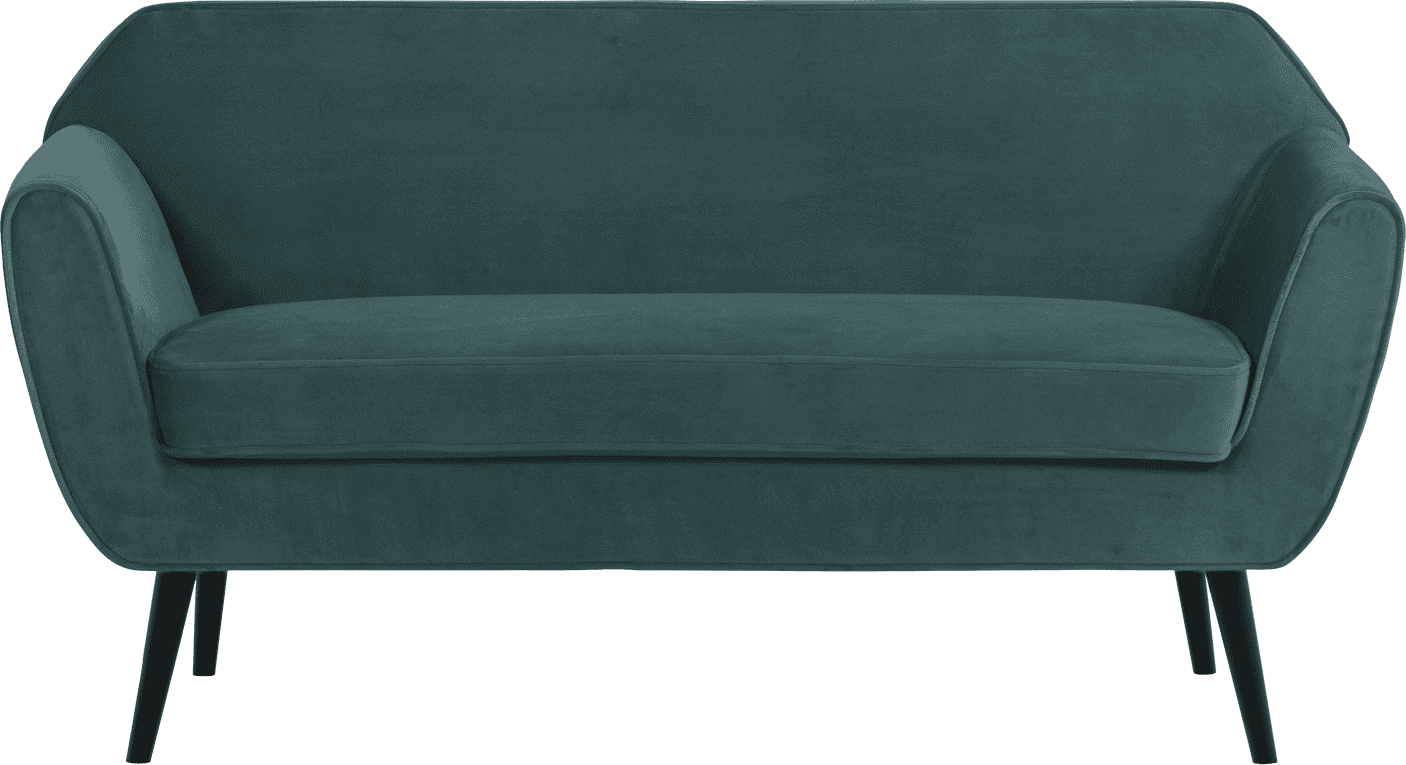 WOOOD Rocco 150cm velvet groenblauw Groenblauw 2-zitsbank