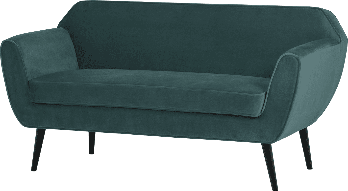 WOOOD Rocco 150cm velvet groenblauw Groenblauw 2-zitsbank