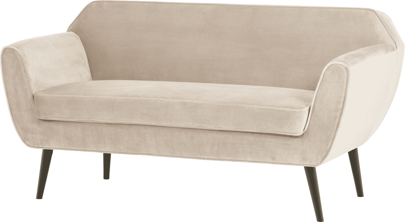 WOOOD Rocco 150cm velvet off white Wit 2-zitsbank