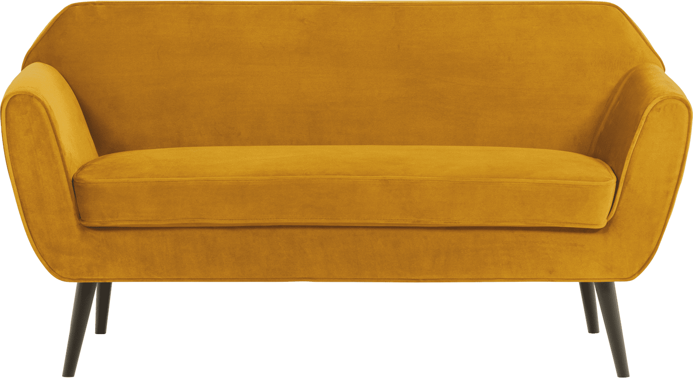 WOOOD Rocco 150cm velvet okergeel Oker 2-zitsbank