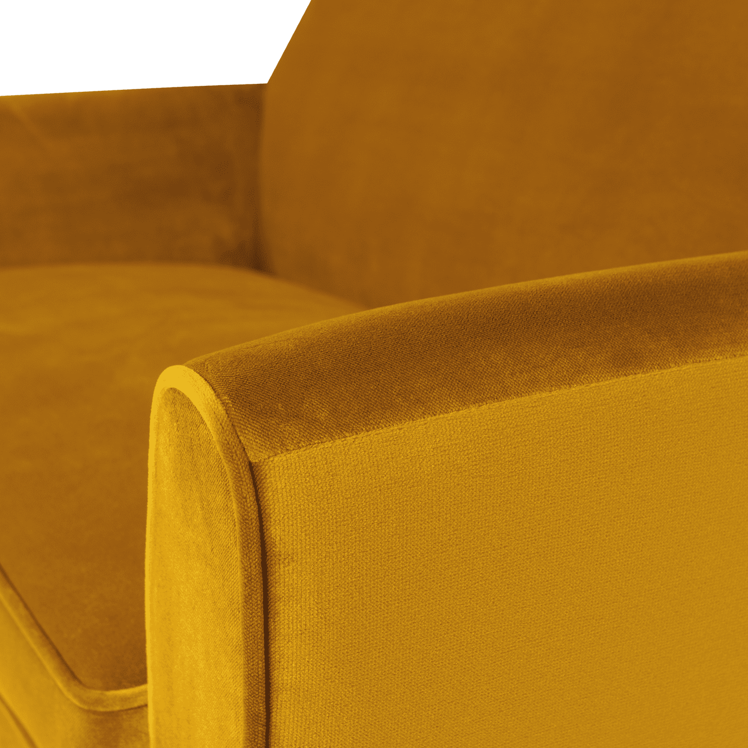 WOOOD Rocco 150cm velvet okergeel Oker 2-zitsbank