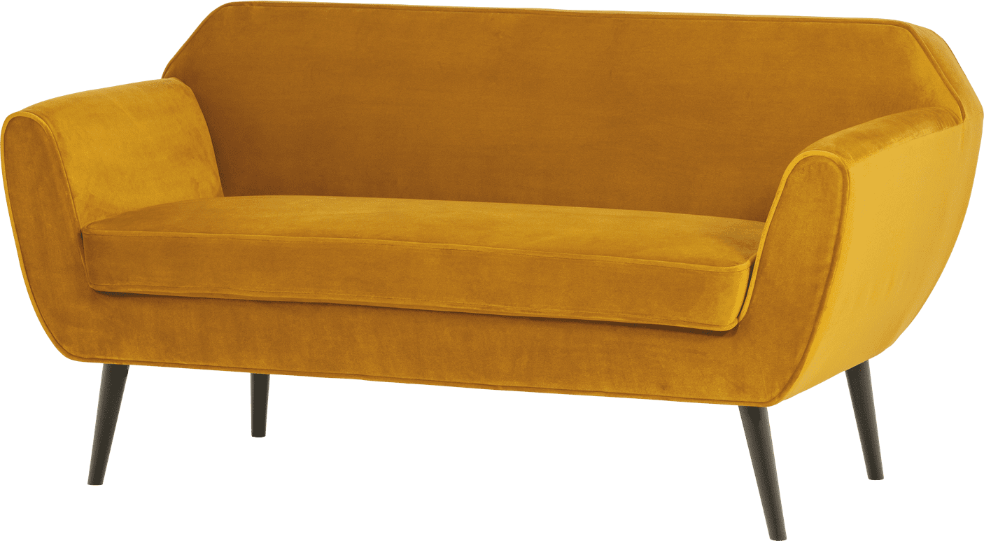 WOOOD Rocco 150cm velvet okergeel Oker 2-zitsbank