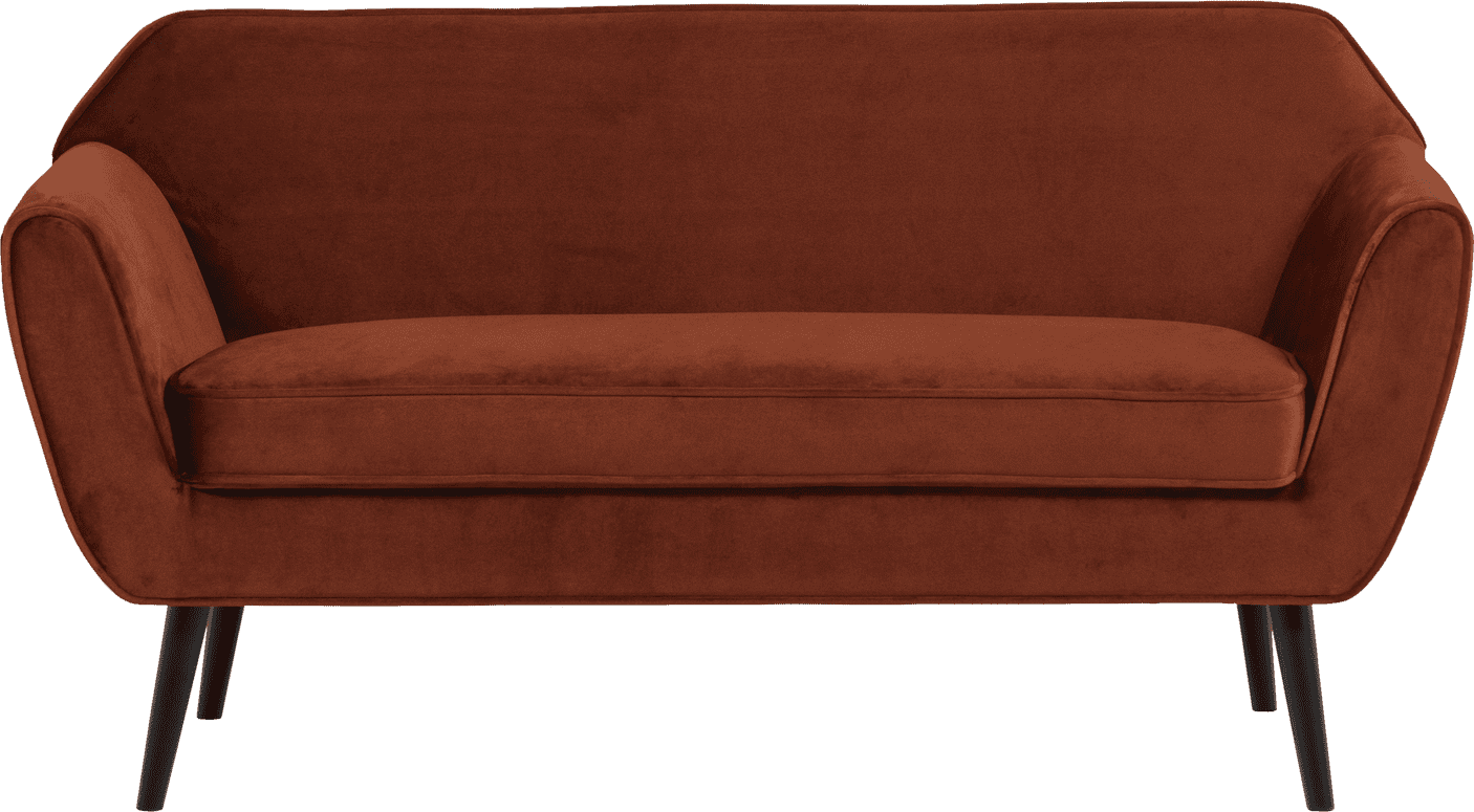 WOOOD Rocco 150cm velvet roestbruin Roestbruin 2-zitsbank