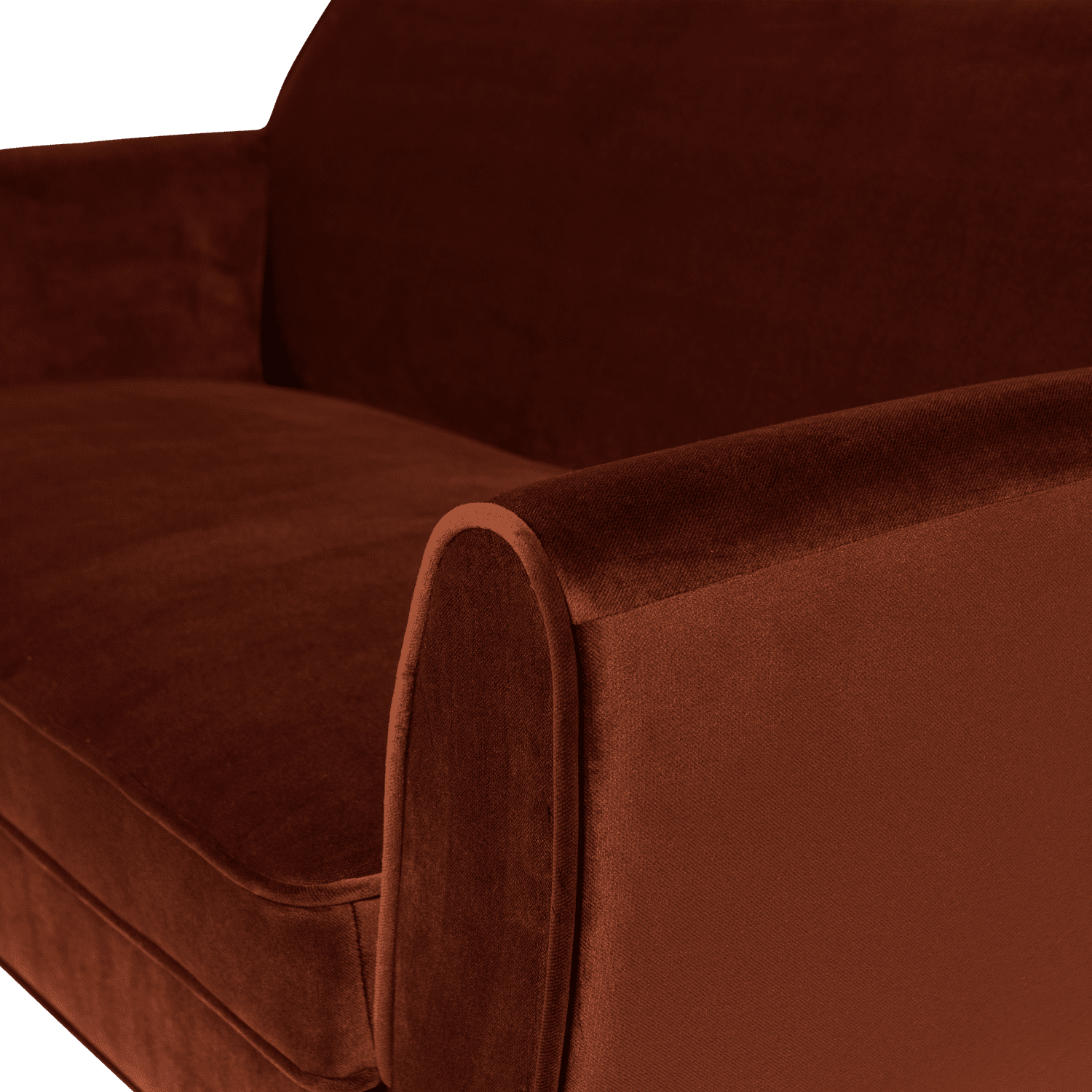 WOOOD Rocco 150cm velvet roestbruin Roestbruin 2-zitsbank