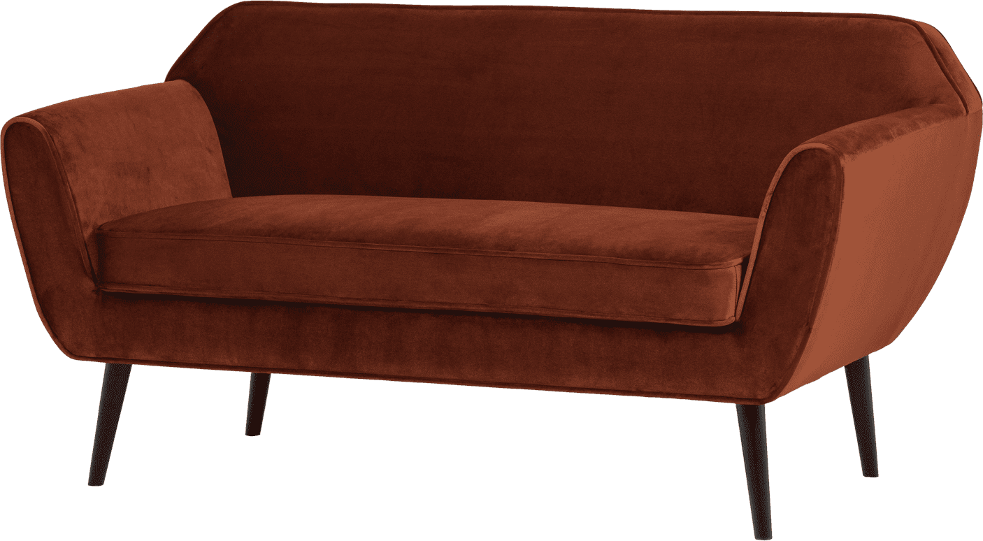 WOOOD Rocco 150cm velvet roestbruin Roestbruin 2-zitsbank