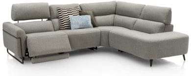 Xooon Creazzo 3.5-zitsbank arm links electrisch 2 motoren +design frame +hoek +ottomane small rechts-stof clo Groen Bank