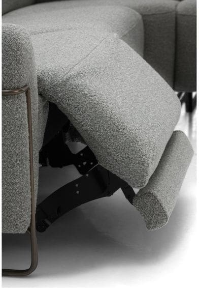 Xooon Creazzo 3.5-zitsbank arm links electrisch 2 motoren +design frame +hoek +ottomane small rechts-stof clo Groen Bank