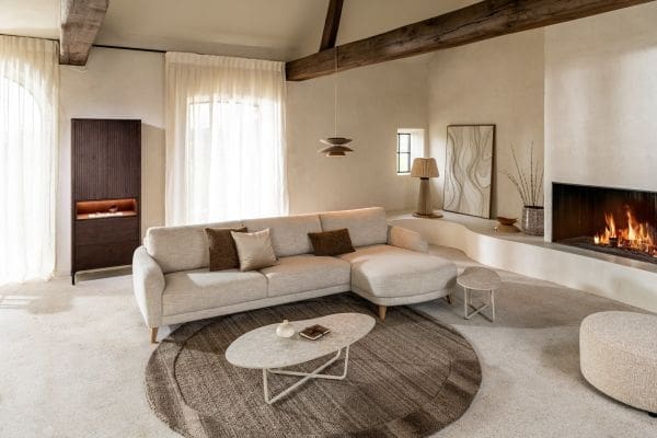 Xooon Manciano hoekbank links - stof ponti Beige|Wit Bank