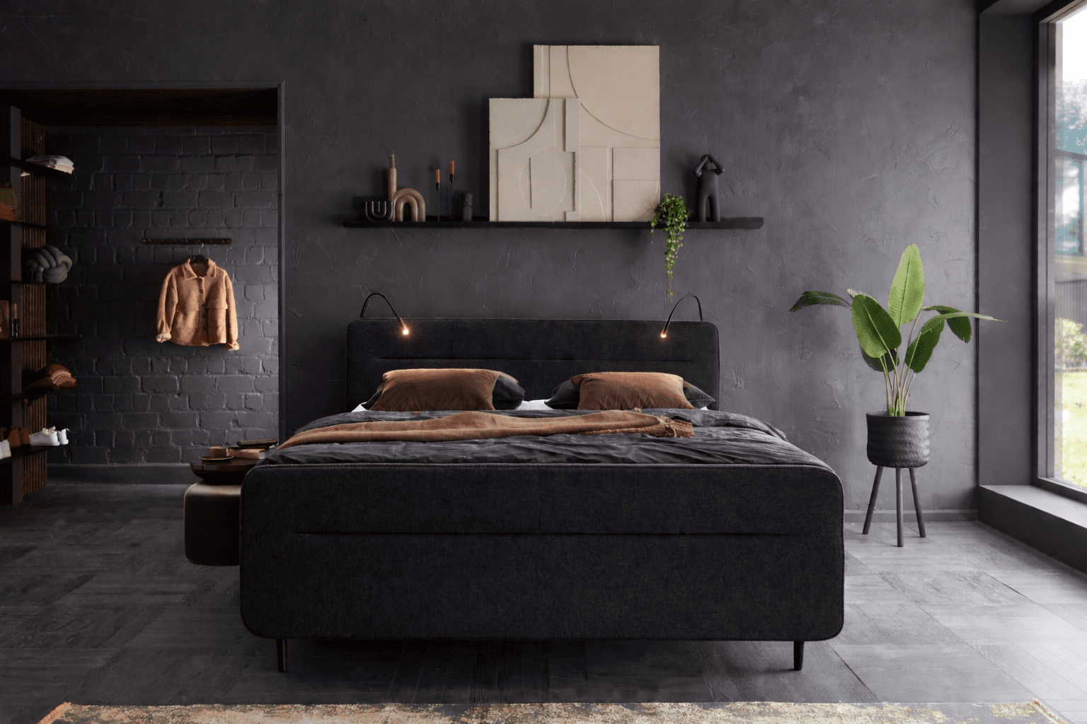 Boxspring Cannes - 180x210cm - elektro - graphite - Afbeelding 2