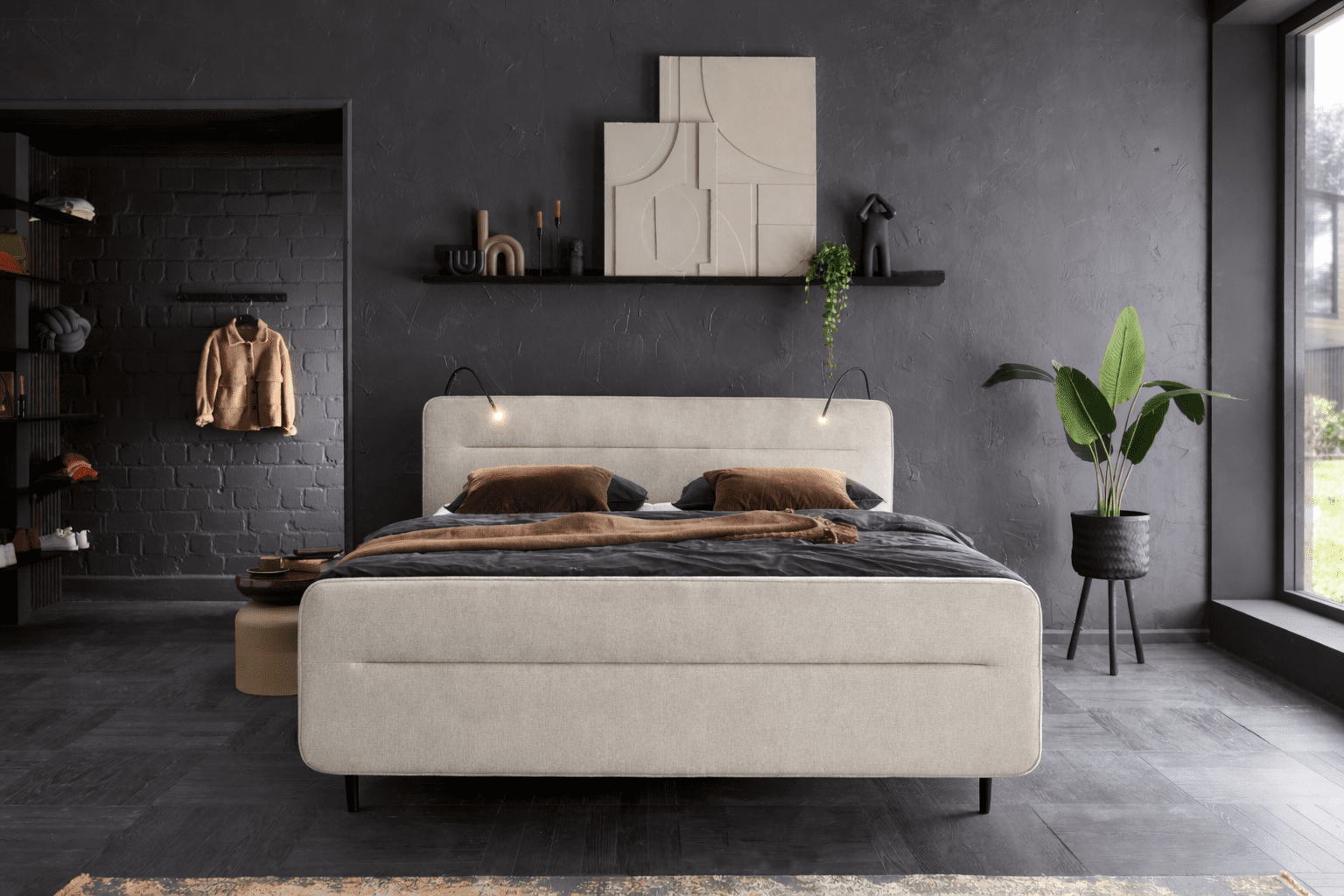 Boxspring Cannes - 160x200cm - elektro - naturel - Afbeelding 2