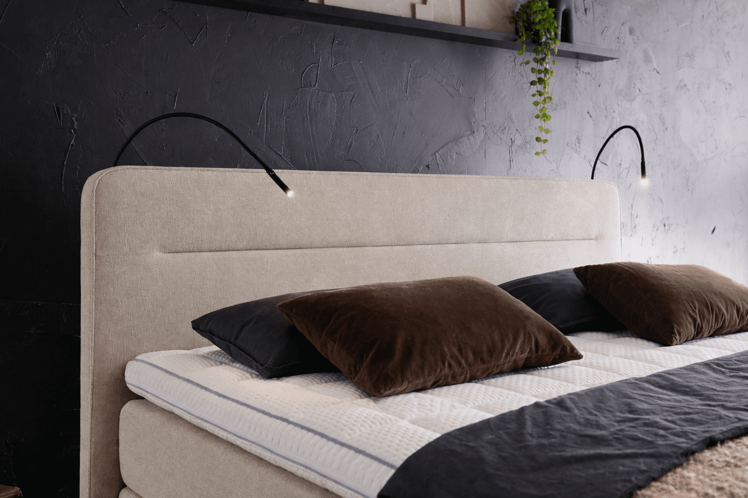 Boxspring Cannes - 160x200cm - elektro - naturel - Afbeelding 3