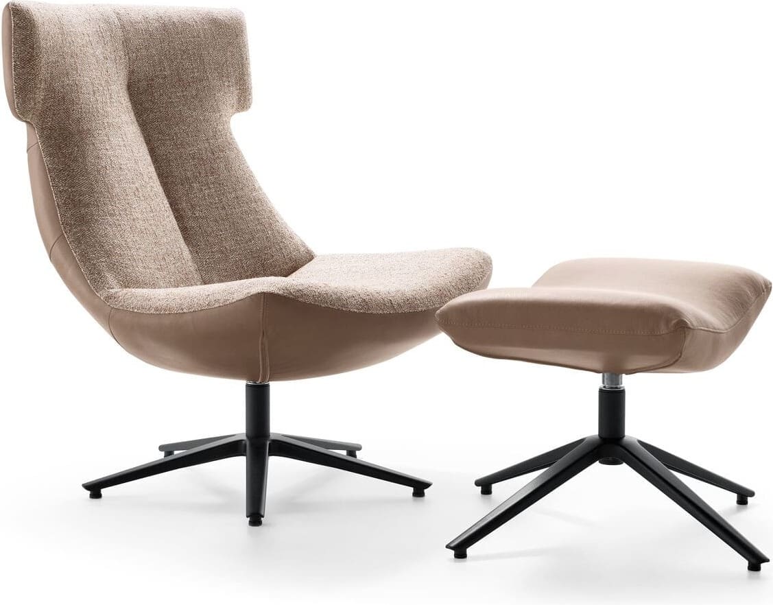 Hickson draaifauteuil Baenks met voetenbank