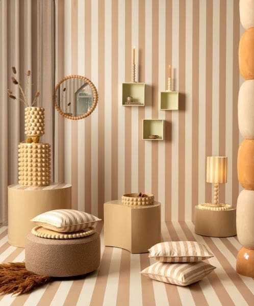 COCO maison Dots dienblad d40cm - geel Geel Dienblad