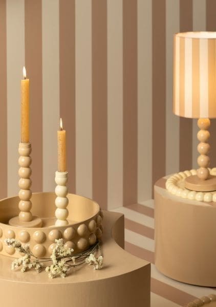 COCO maison Dots kandelaar h18,5cm - geel Geel Kandelaar