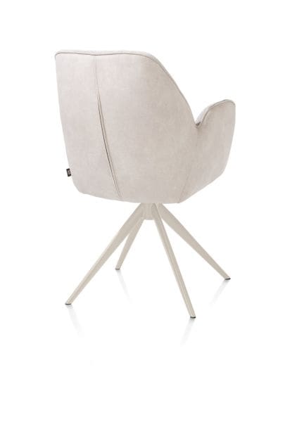 Henders & Hazel Bell armstoel - creme frame - draaibaar - pocket - combi calabria/vada - kiezel Grijs|Wit Armstoel