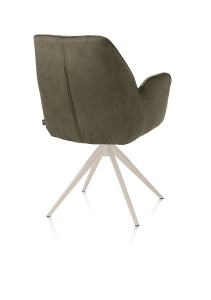 Henders & Hazel Bell armstoel - creme frame - draaibaar - pocket - combi calabria/vada - mosgroen Armstoel