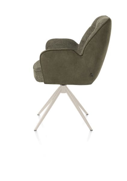 Henders & Hazel Bell armstoel - creme frame - draaibaar - pocket - combi calabria/vada - mosgroen Armstoel