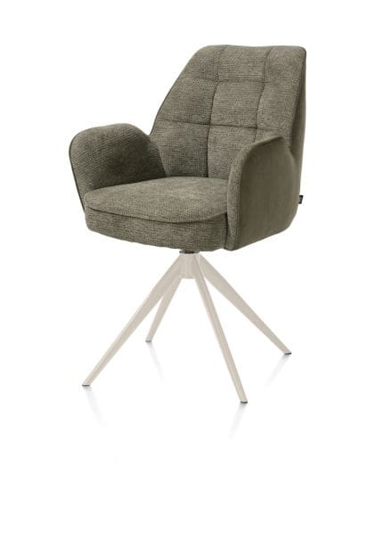 Henders & Hazel Bell armstoel - creme frame - draaibaar - pocket - combi calabria/vada - mosgroen  Armstoel