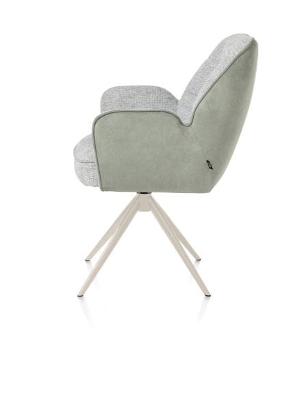 Henders & Hazel Bell armstoel - creme frame - draaibaar - pocket - combi calabria/vada - olijf Groen Armstoel
