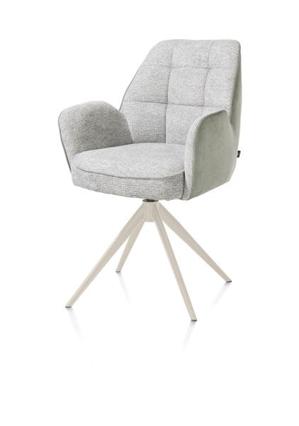 Henders & Hazel Bell armstoel - creme frame - draaibaar - pocket - combi calabria/vada - olijf Groen Armstoel