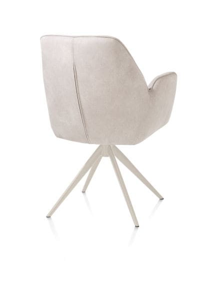 Henders & Hazel Bell armstoel - creme frame - draaibaar - pocket - stof calabria - kiezel Grijs|Wit Armstoel