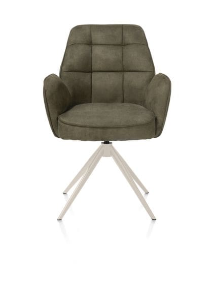 Henders & Hazel Bell armstoel - creme frame - draaibaar - pocket - stof calabria - mosgroen Armstoel