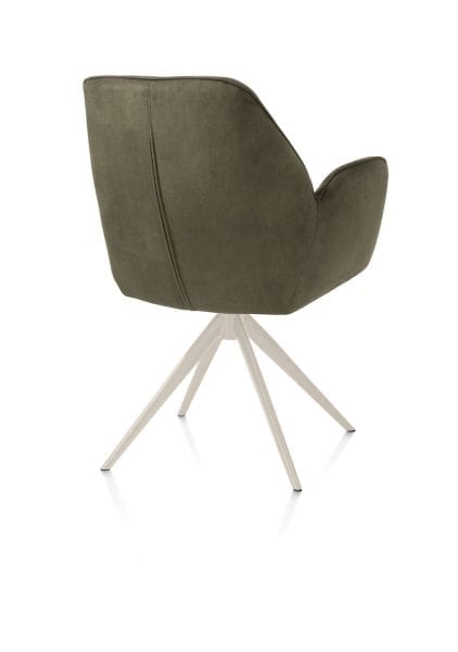 Henders & Hazel Bell armstoel - creme frame - draaibaar - pocket - stof calabria - mosgroen Armstoel