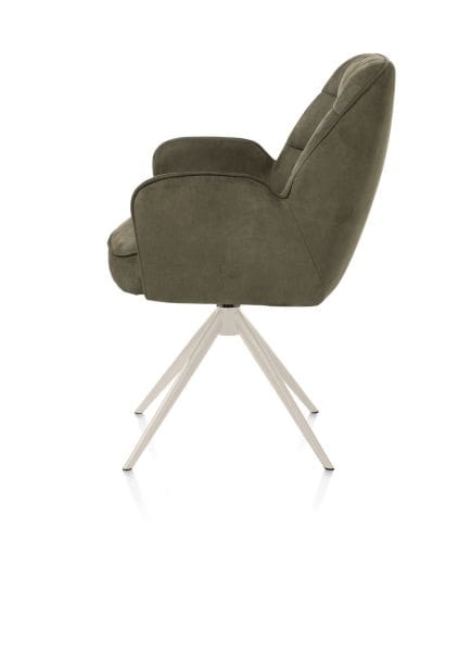 Henders & Hazel Bell armstoel - creme frame - draaibaar - pocket - stof calabria - mosgroen Armstoel