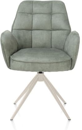 Henders & Hazel Bell armstoel - creme frame - draaibaar - pocket - stof calabria - olijf Groen Armstoel