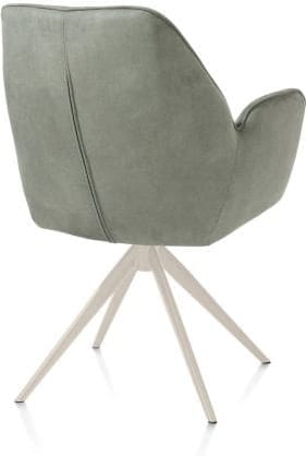 Henders & Hazel Bell armstoel - creme frame - draaibaar - pocket - stof calabria - olijf Groen Armstoel