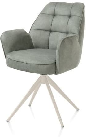 Henders & Hazel Bell armstoel - creme frame - draaibaar - pocket - stof calabria - olijf Groen Armstoel
