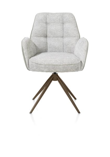 Henders & Hazel Bell armstoel - steelbrown frame - draaibaar - pocket - combi calabria/vada - olijf Groen Armstoel
