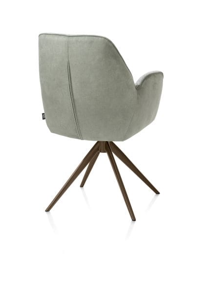 Henders & Hazel Bell armstoel - steelbrown frame - draaibaar - pocket - combi calabria/vada - olijf Groen Armstoel