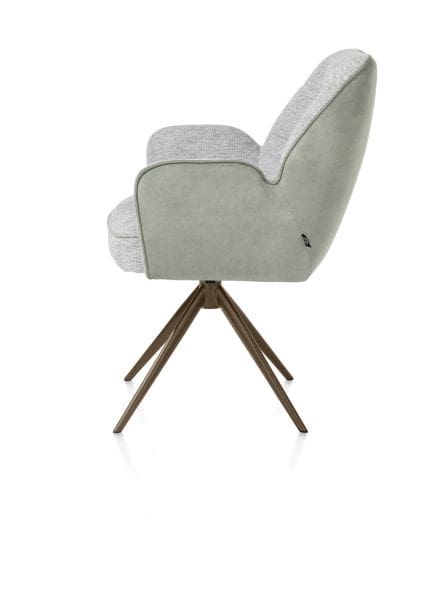 Henders & Hazel Bell armstoel - steelbrown frame - draaibaar - pocket - combi calabria/vada - olijf Groen Armstoel