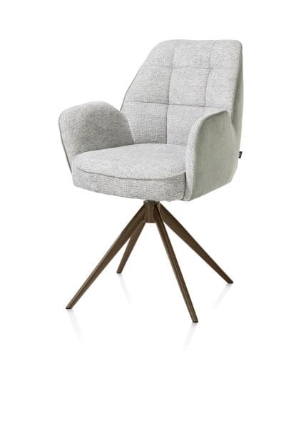 Henders & Hazel Bell armstoel - steelbrown frame - draaibaar - pocket - combi calabria/vada - olijf Groen Armstoel