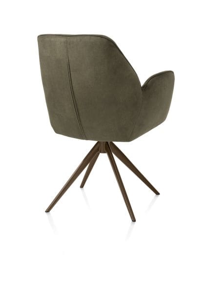 Henders & Hazel Bell armstoel - steelbrown frame - draaibaar - pocket - stof calabria - mosgroen Armstoel