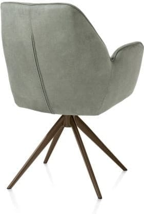 Henders & Hazel Bell armstoel - steelbrown frame - draaibaar - pocket - stof calabria - olijf Groen Armstoel