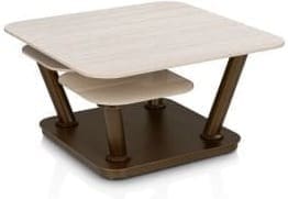 Henders & Hazel Toby salontafel 80x80x43cm Beige|Wit Bijzettafel