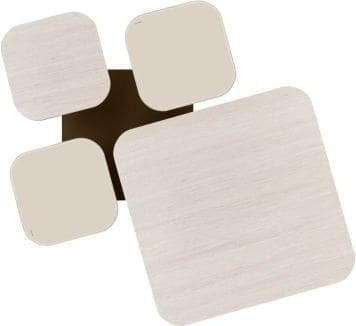 Henders & Hazel Toby salontafel 80x80x43cm Beige|Wit Bijzettafel