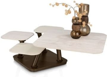 Henders & Hazel Toby salontafel 80x80x43cm Beige|Wit Bijzettafel