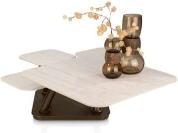 Henders & Hazel Toby salontafel 80x80x43cm Beige|Wit Bijzettafel