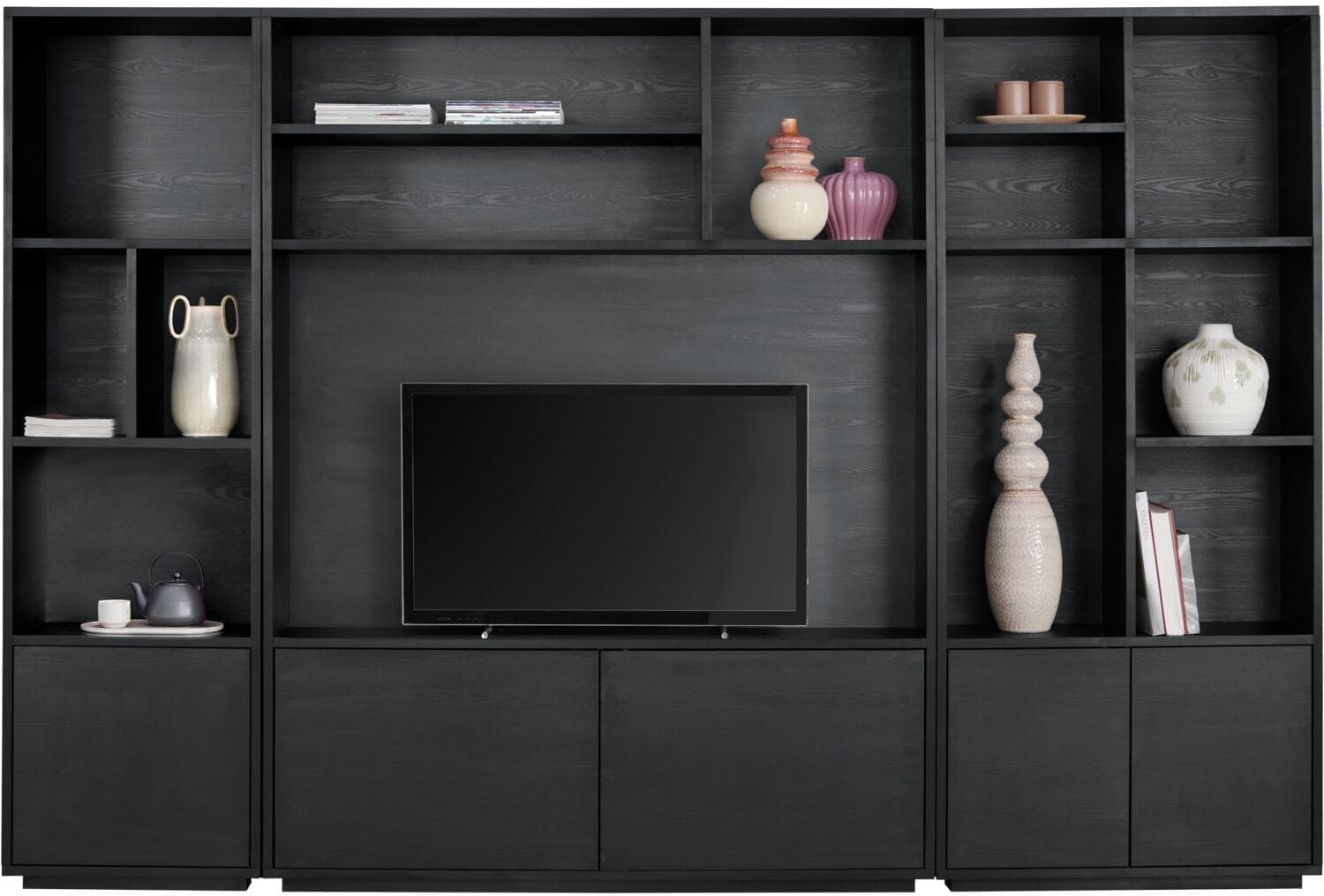 INHOUSE TV-kastenwand Hatonia zwart Zwart Wandkast
