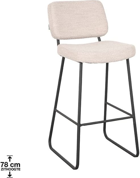 LABEL51 Barkruk Noah - Naturel - Boucle - Zithoogte 78 Naturel Barstoel