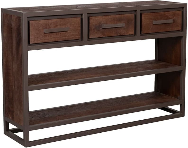 LABEL51 Bijzettafel Peru - Espresso - Mangohout - 115 cm Bruin Bijzettafel