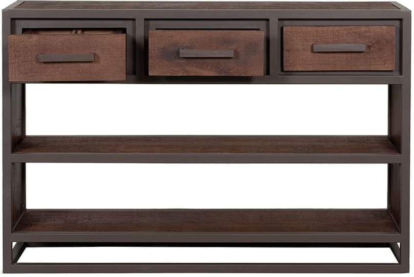 LABEL51 Bijzettafel Peru - Espresso - Mangohout - 115 cm Bruin Bijzettafel