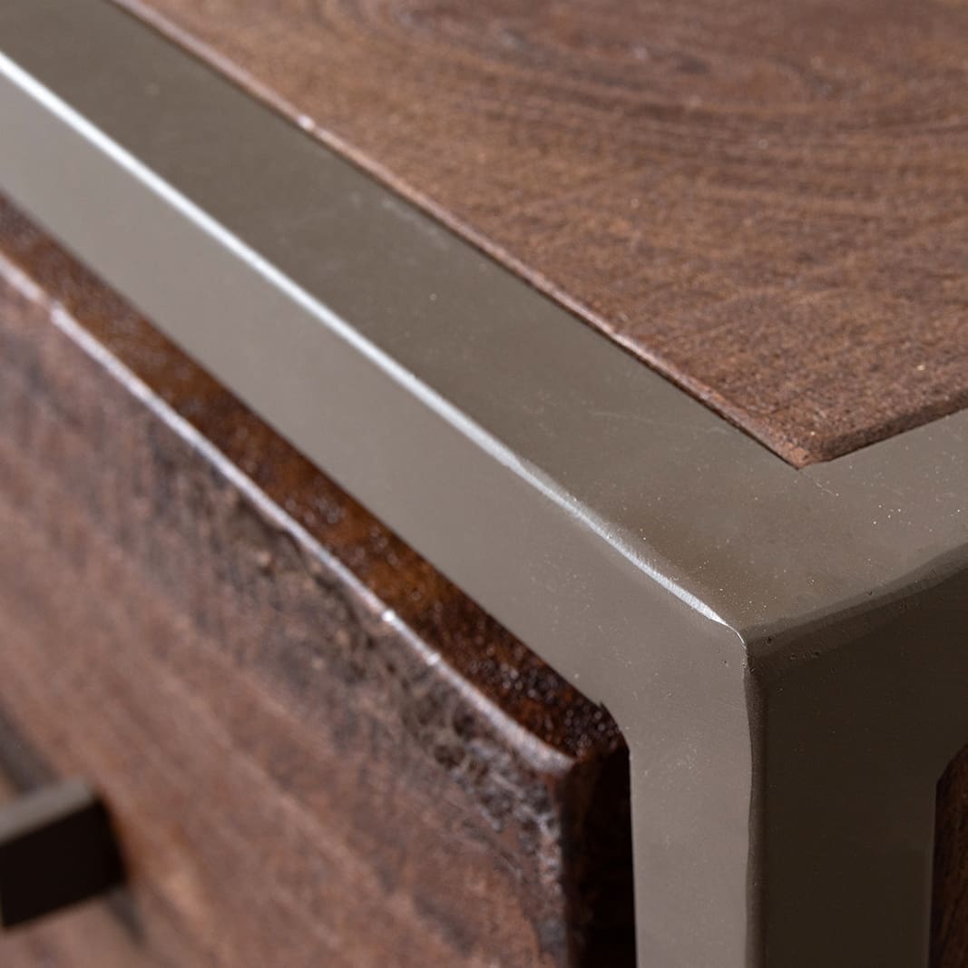 LABEL51 Bijzettafel Peru - Espresso - Mangohout - 115 cm Bruin Bijzettafel
