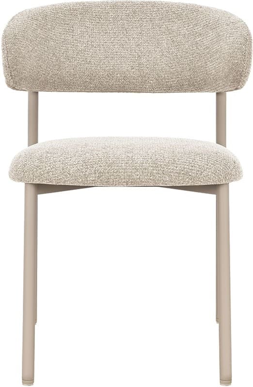 LABEL51 Eetkamerstoel Kaito - Beige - Prestige - Beige Metalen Frame Beige Eetkamerstoel