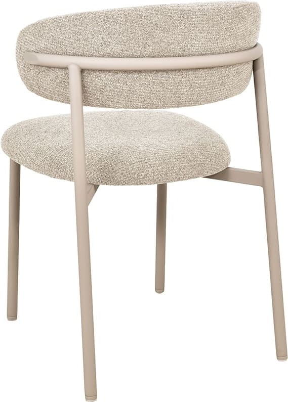 LABEL51 Eetkamerstoel Kaito - Beige - Prestige - Beige Metalen Frame Beige Eetkamerstoel